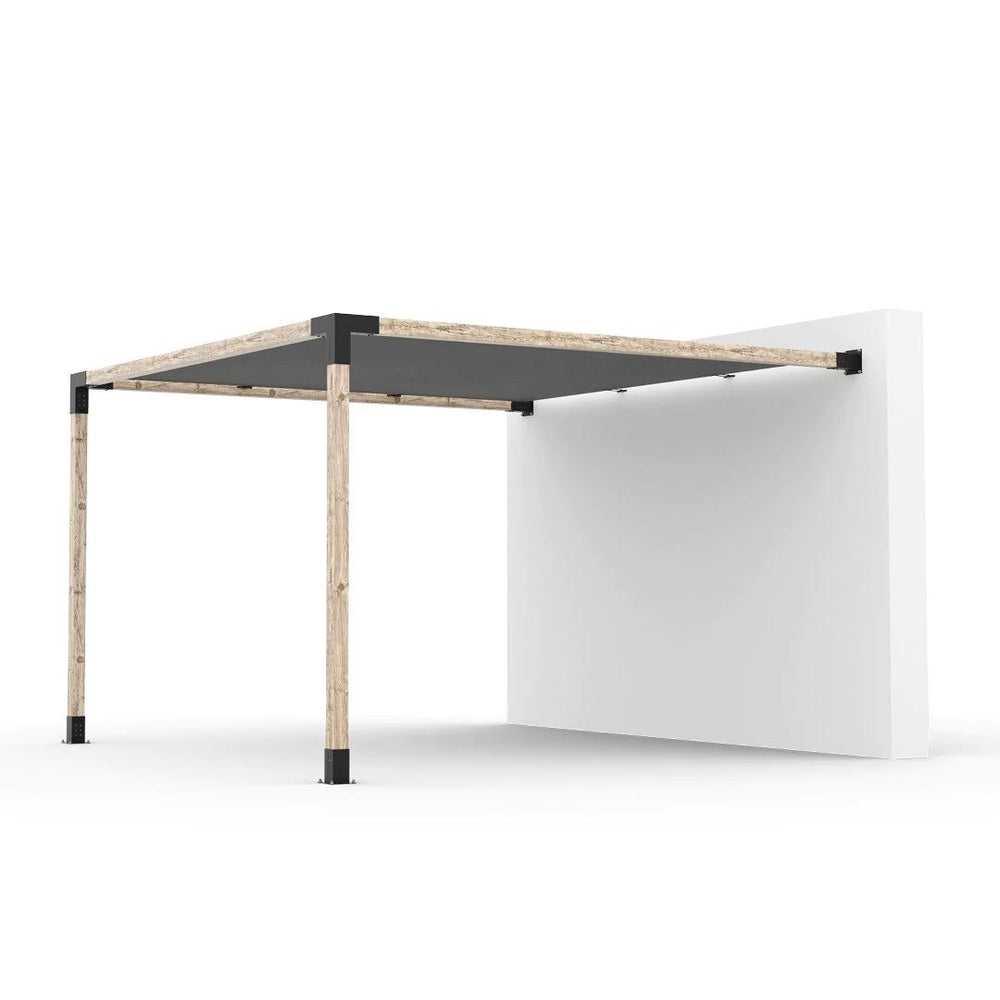 Kit de pergola à montage mural avec VOILE D'OMBRAGE pour poteaux en bois 4x4