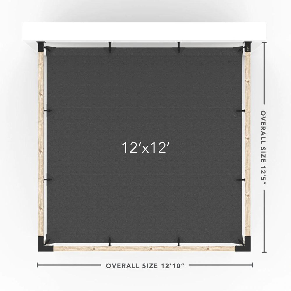 Kit de pergola à montage mural avec VOILE D'OMBRAGE pour poteaux en bois 4x4