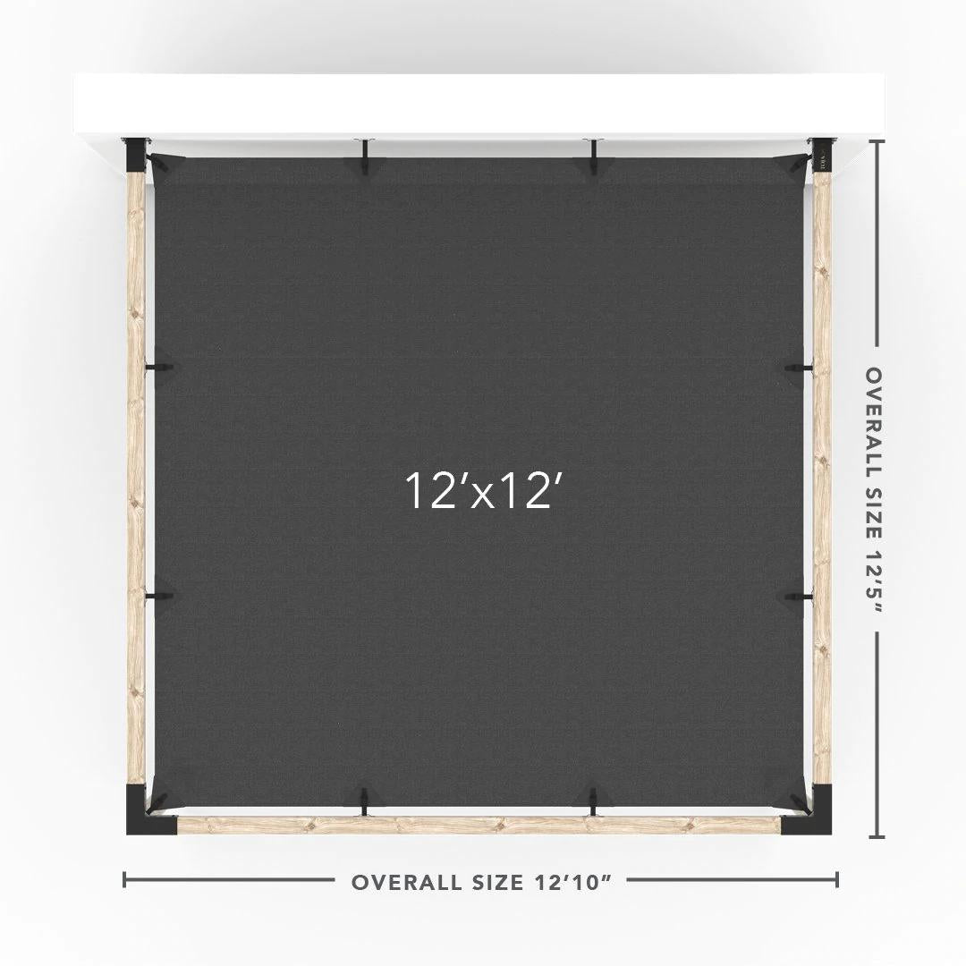 Kit de pergola à montage mural avec VOILE D'OMBRAGE pour poteaux en bois 4x4