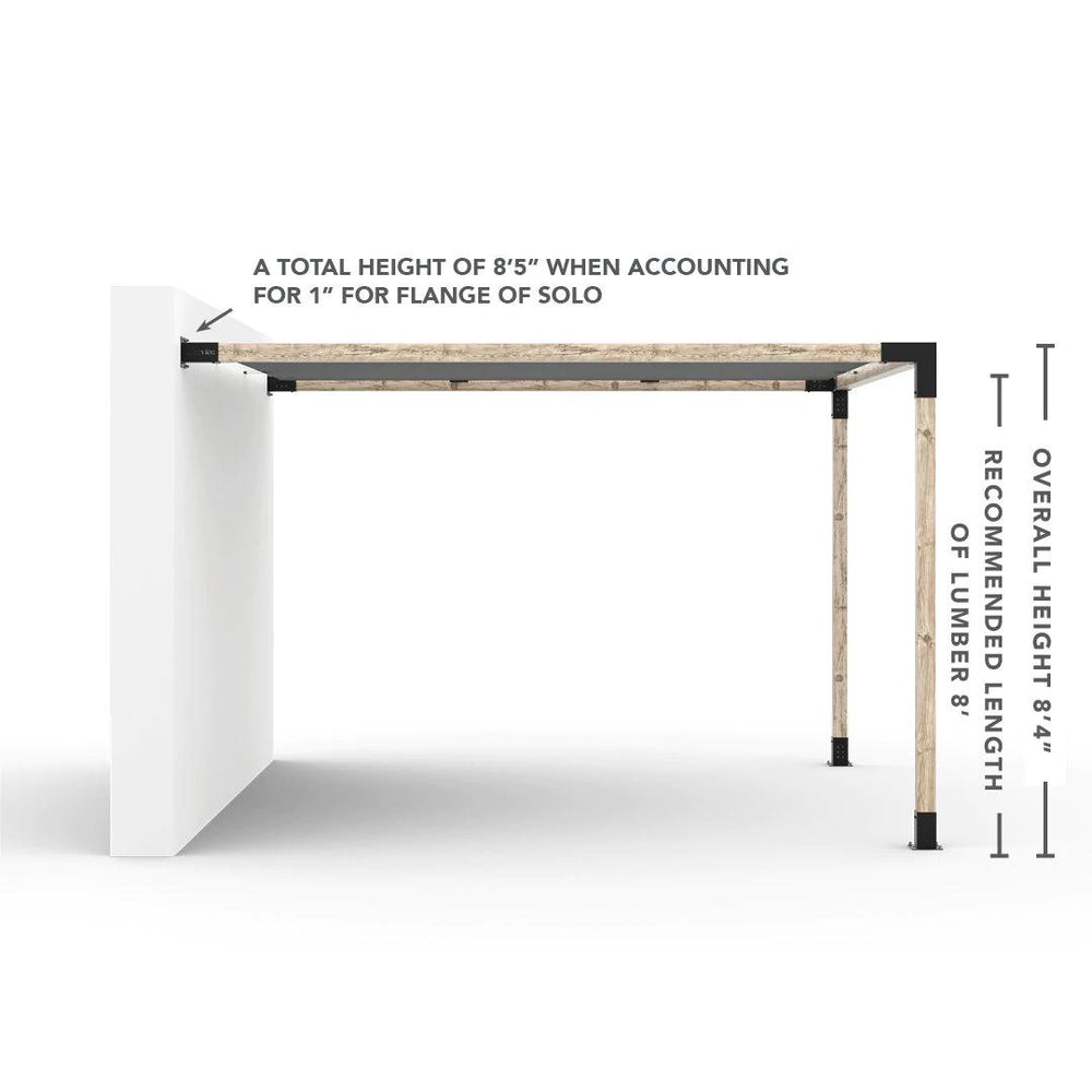 Kit de pergola à montage mural avec VOILE D'OMBRAGE pour poteaux en bois 4x4