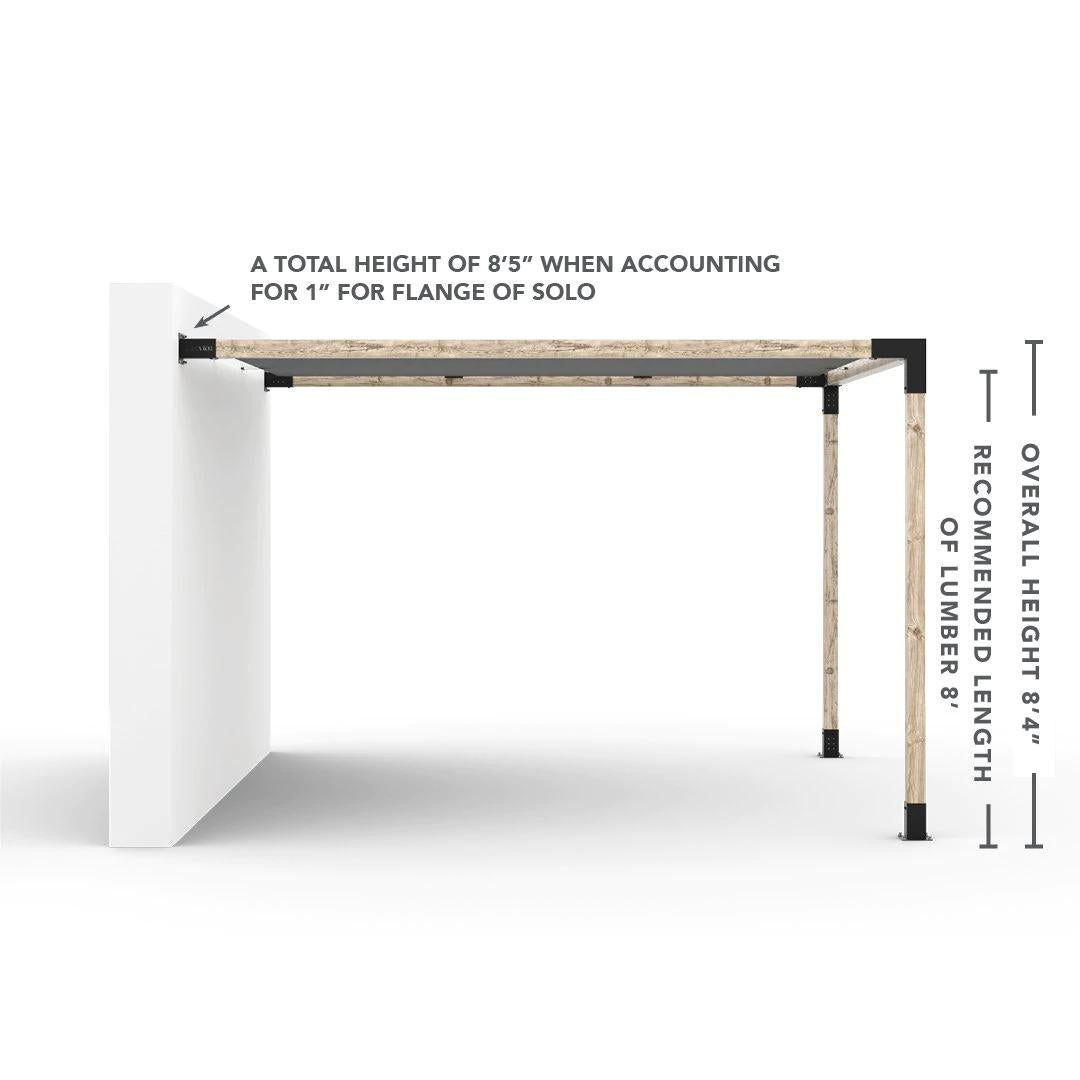 Kit de pergola à montage mural avec VOILE D'OMBRAGE pour poteaux en bois 4x4