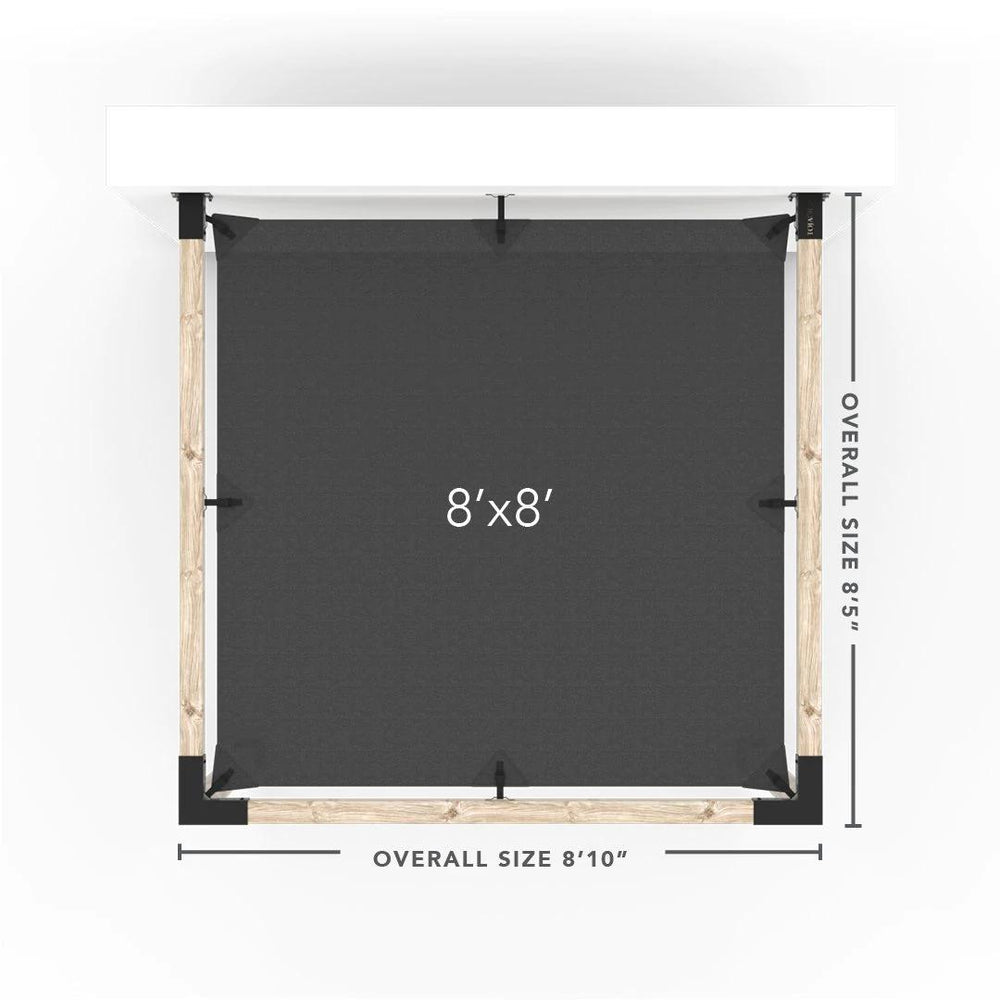 Kit de pergola à montage mural avec VOILE D'OMBRAGE pour poteaux en bois 4x4