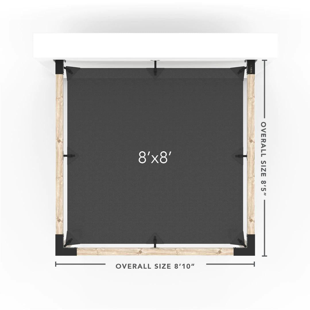 Kit de pergola à montage mural avec VOILE D'OMBRAGE pour poteaux en bois 4x4
