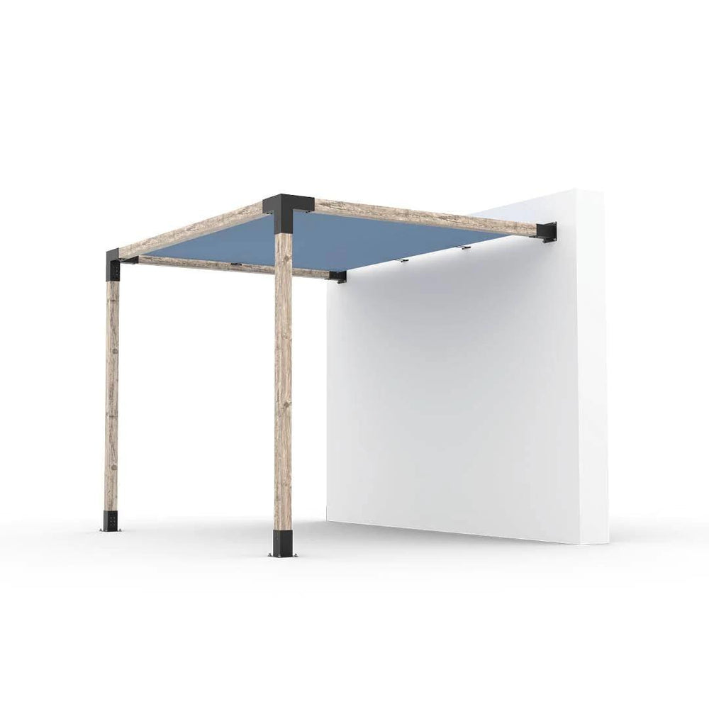 Kit de pergola à montage mural avec VOILE D'OMBRAGE pour poteaux en bois 4x4