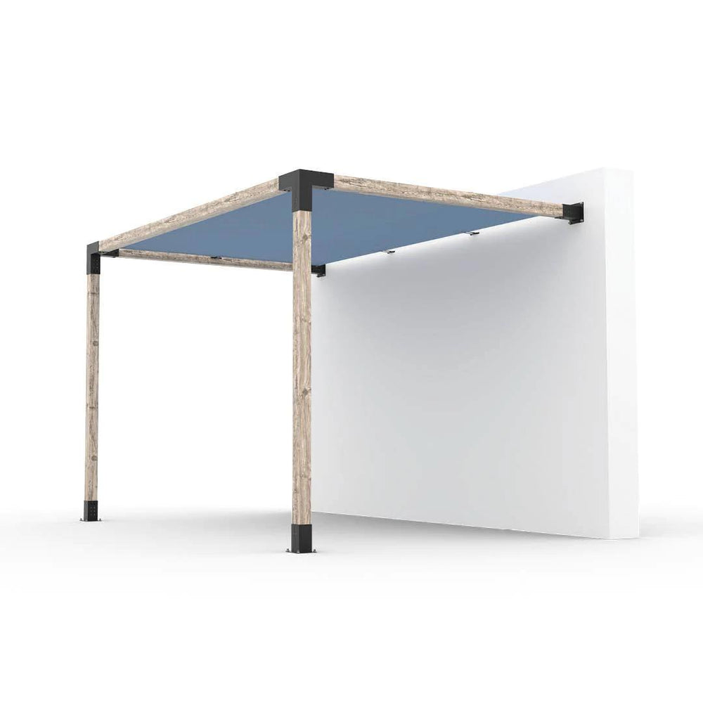 Kit de pergola à montage mural avec VOILE D'OMBRAGE pour poteaux en bois 4x4