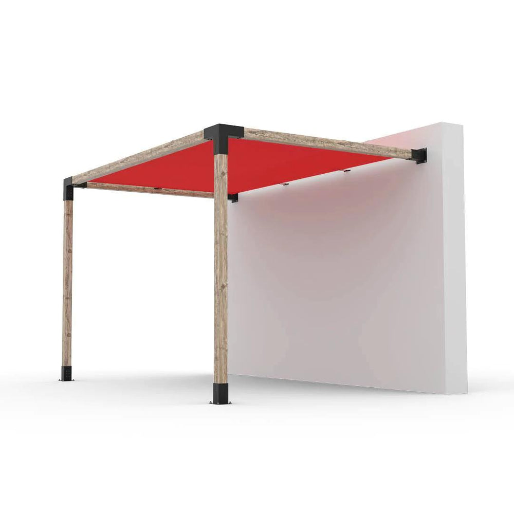 Kit de pergola à montage mural avec VOILE D'OMBRAGE pour poteaux en bois 4x4