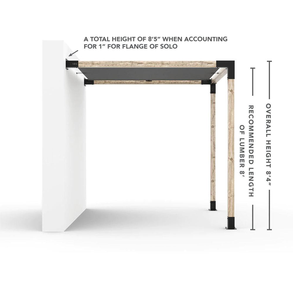 Kit de pergola à montage mural avec VOILE D'OMBRAGE pour poteaux en bois 4x4
