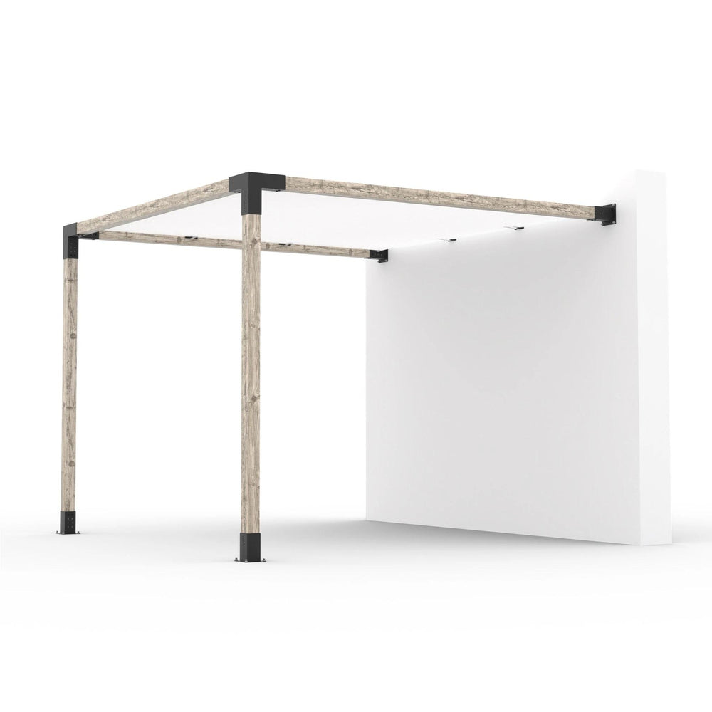 Kit de pergola à montage mural avec VOILE D'OMBRAGE pour poteaux en bois 4x4