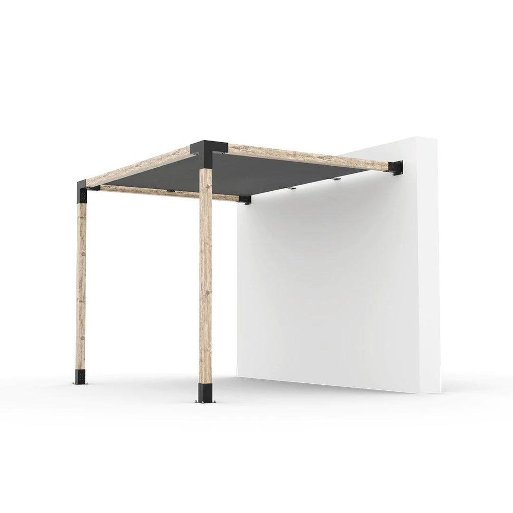 Kit de pergola à montage mural avec VOILE D'OMBRAGE pour poteaux en bois 4x4