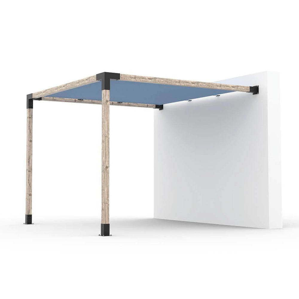 Kit de pergola à montage mural avec VOILE D'OMBRAGE pour poteaux en bois 4x4