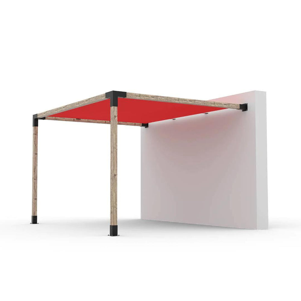 Kit de pergola à montage mural avec VOILE D'OMBRAGE pour poteaux en bois 4x4