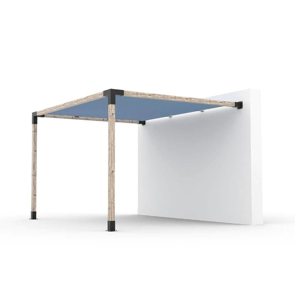 Kit de pergola à montage mural avec VOILE D'OMBRAGE pour poteaux en bois 4x4