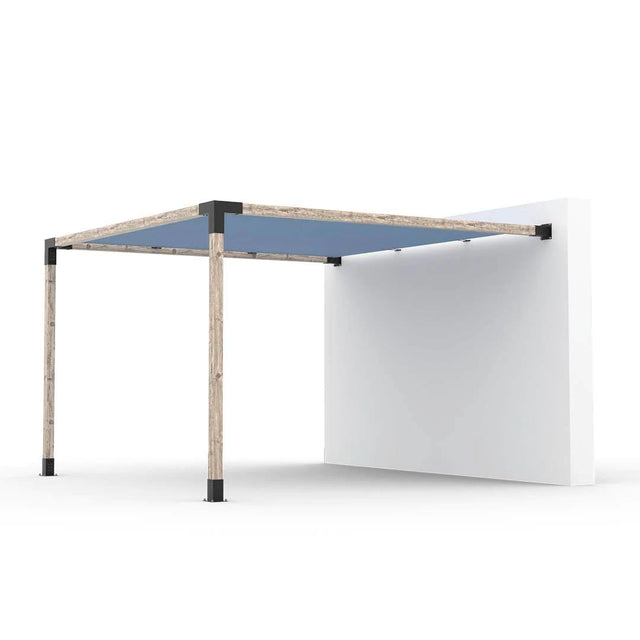 Kit de pergola à montage mural avec VOILE D'OMBRAGE pour poteaux en bois 4x4