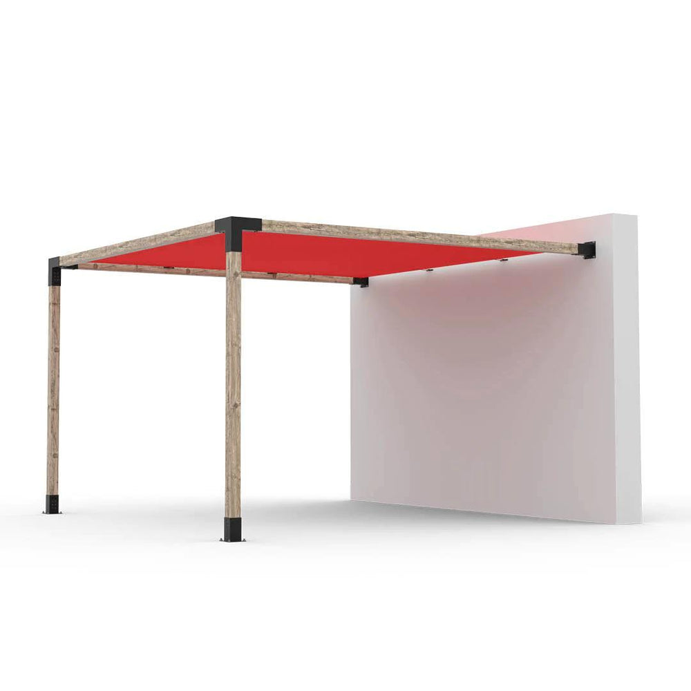 Kit de pergola à montage mural avec VOILE D'OMBRAGE pour poteaux en bois 4x4