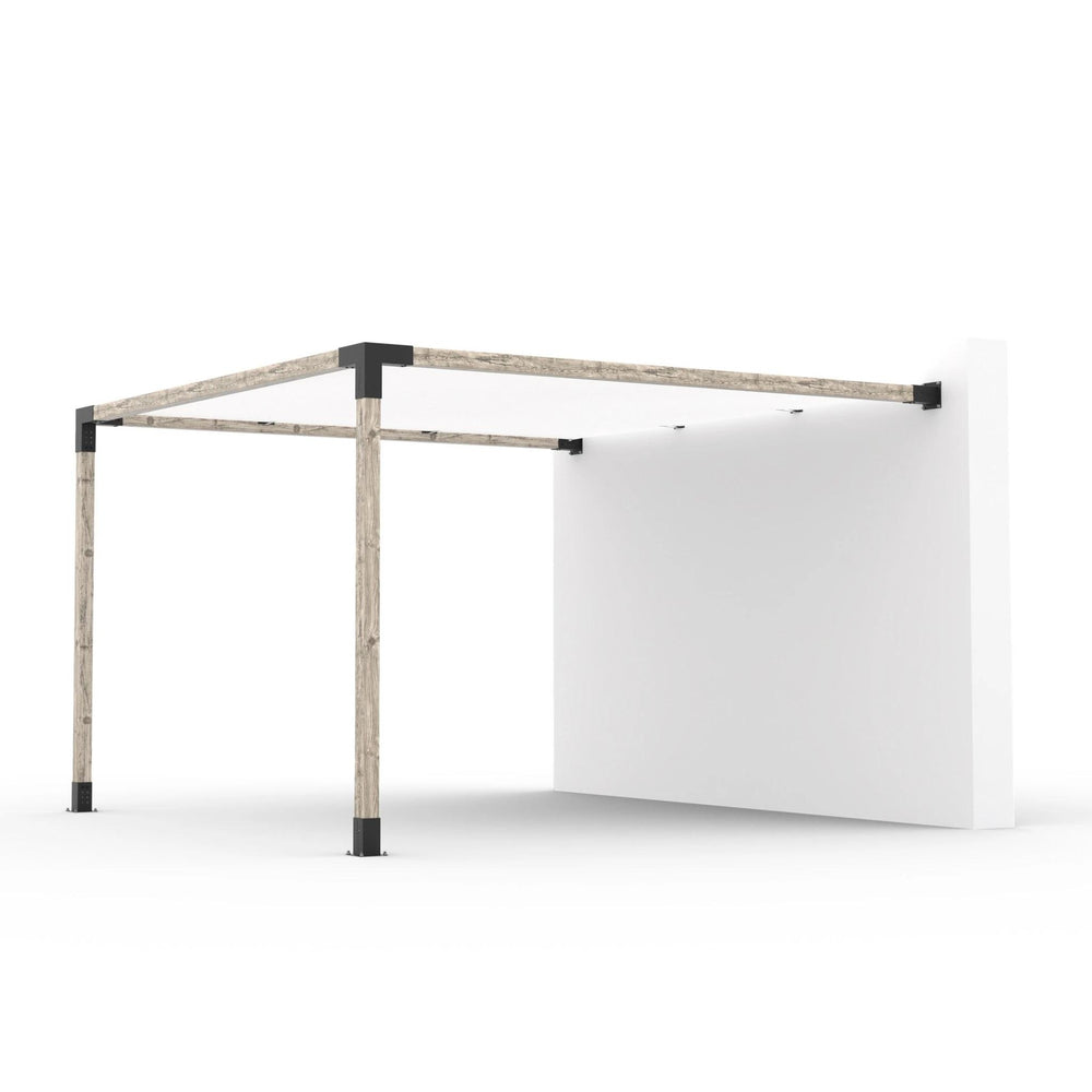 Kit de pergola à montage mural avec VOILE D'OMBRAGE pour poteaux en bois 4x4