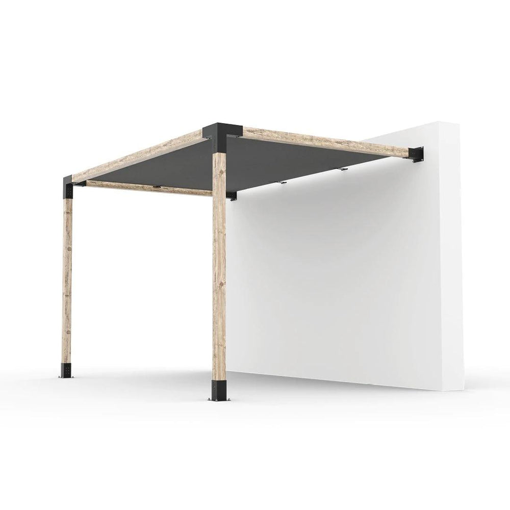 Kit de pergola à montage mural avec VOILE D'OMBRAGE pour poteaux en bois 4x4