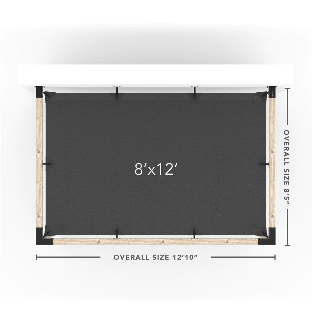 Kit de pergola à montage mural avec VOILE D'OMBRAGE pour poteaux en bois 4x4