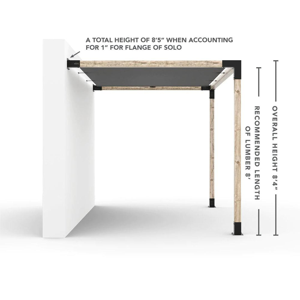 Kit de pergola à montage mural avec VOILE D'OMBRAGE pour poteaux en bois 4x4