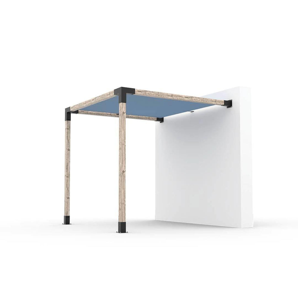 Kit de pergola à montage mural avec VOILE D'OMBRAGE pour poteaux en bois 4x4