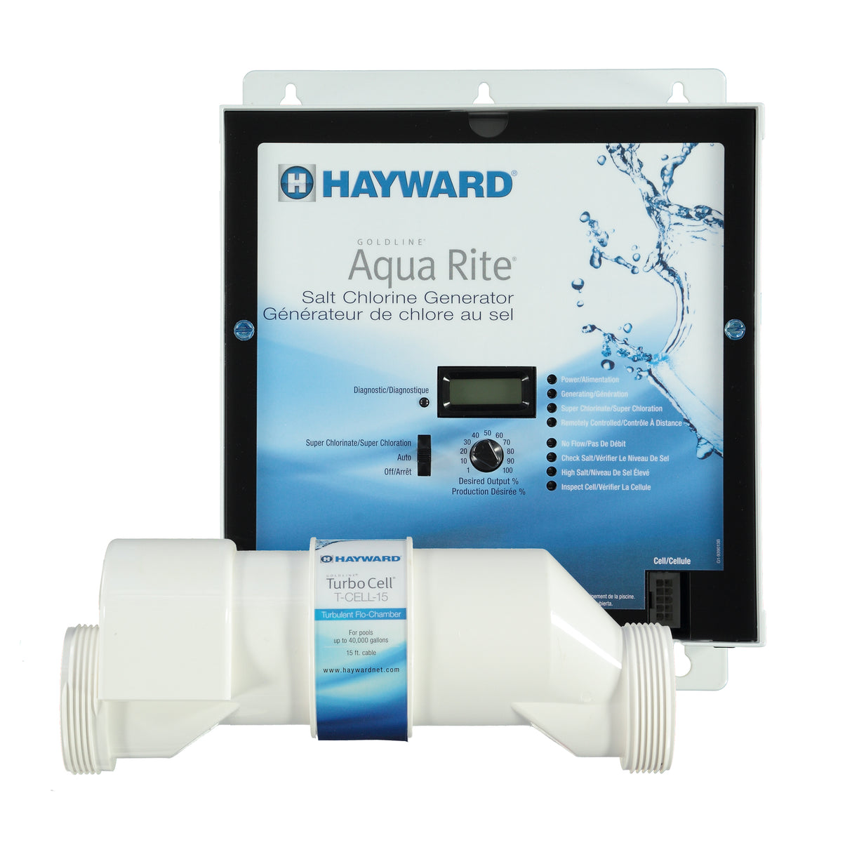 Hayward AquaRite XL TurboCell 9 (95 000 L /25 000 Gal) - Système au sel pour Piscine Creusée