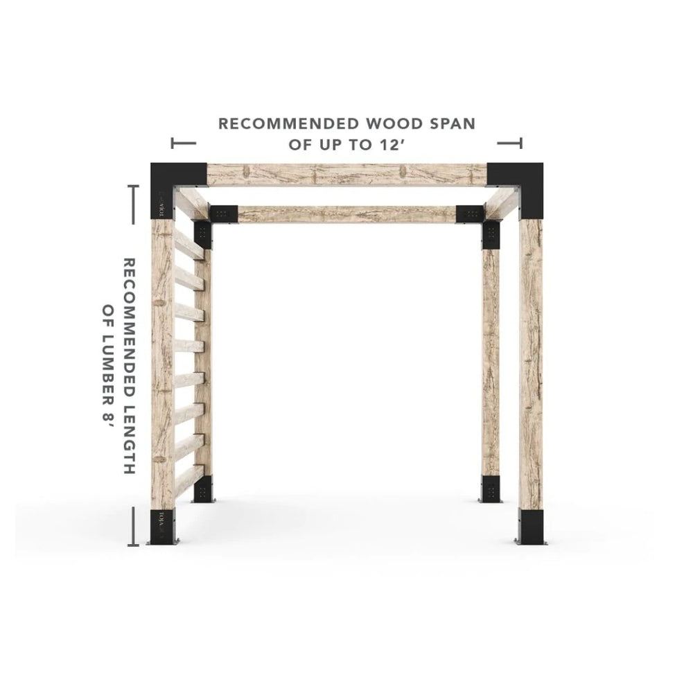 Kit de pergola de toute taille avec mur de poteaux pour poteaux en bois 6x6