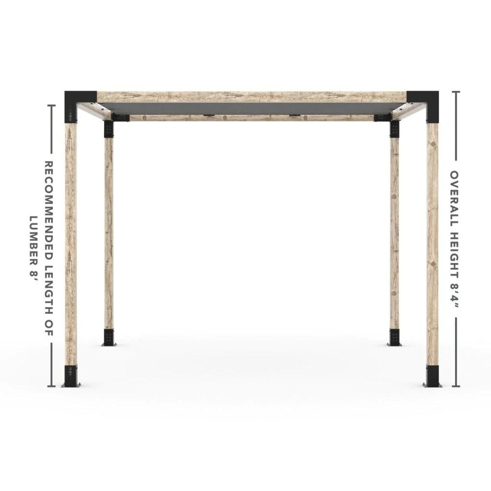 Kit Pergola avec VOILE D'OMBRAGE pour Poteaux Bois 4x4