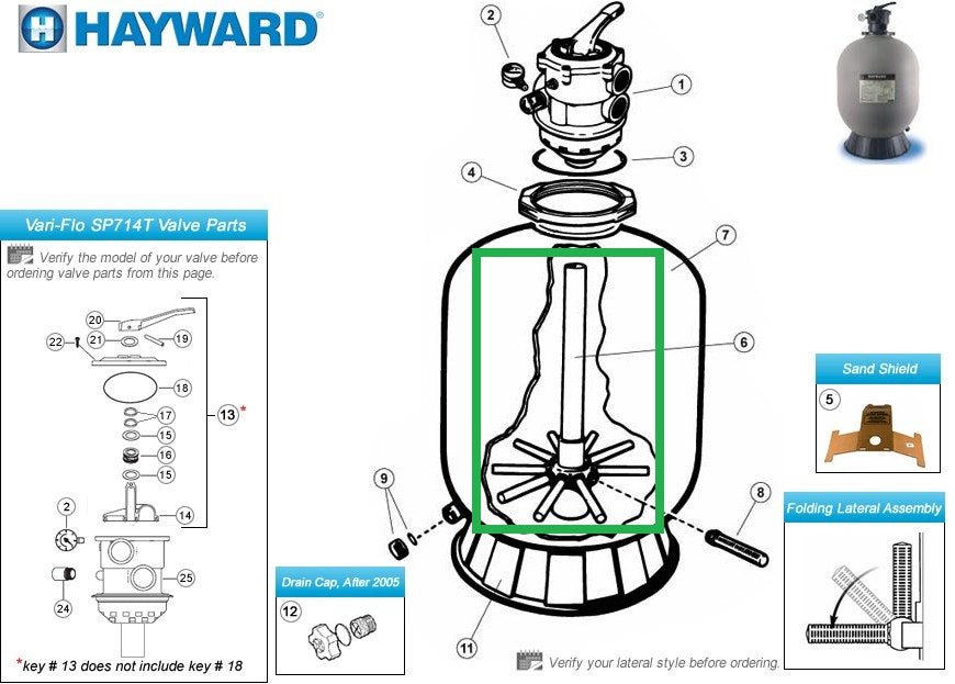 Latéral pour filtre Hayward ProSeries 24"