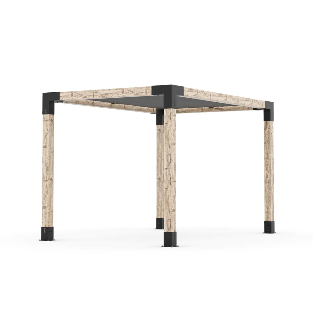 Kit Pergola avec VOILE D'OMBRAGE pour Poteaux Bois 6x6